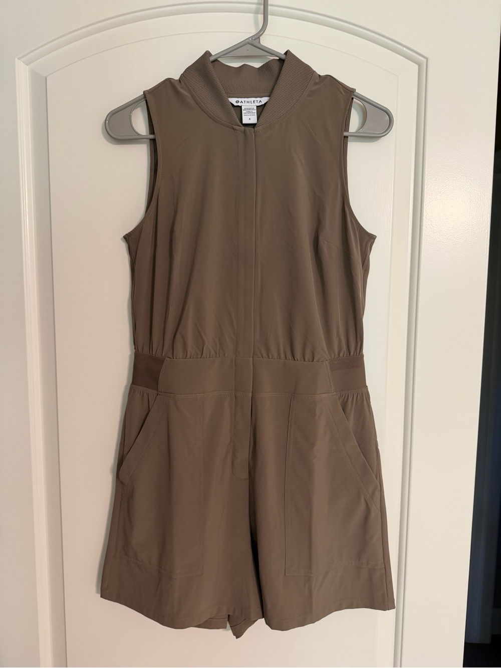 Athleta Tan Brooklyn Utility Romper